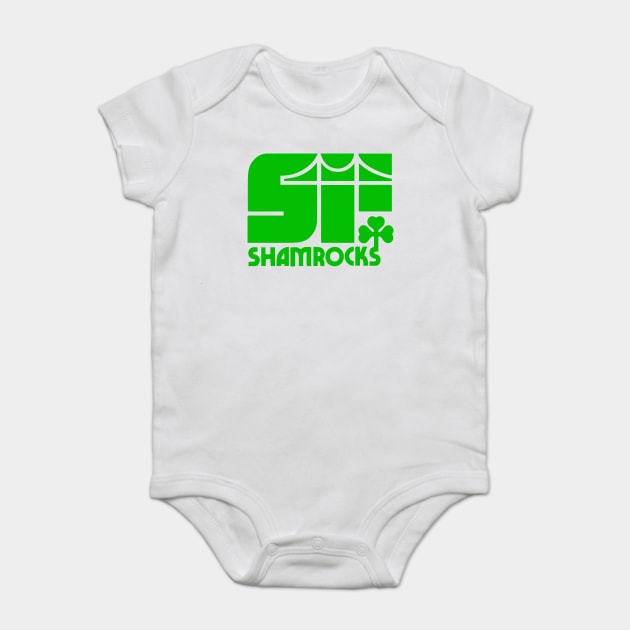 Retro Hockey - San Francisco Shamrocks Hockey Team - PHL Seventies Baby Bodysuit by Yesteeyear